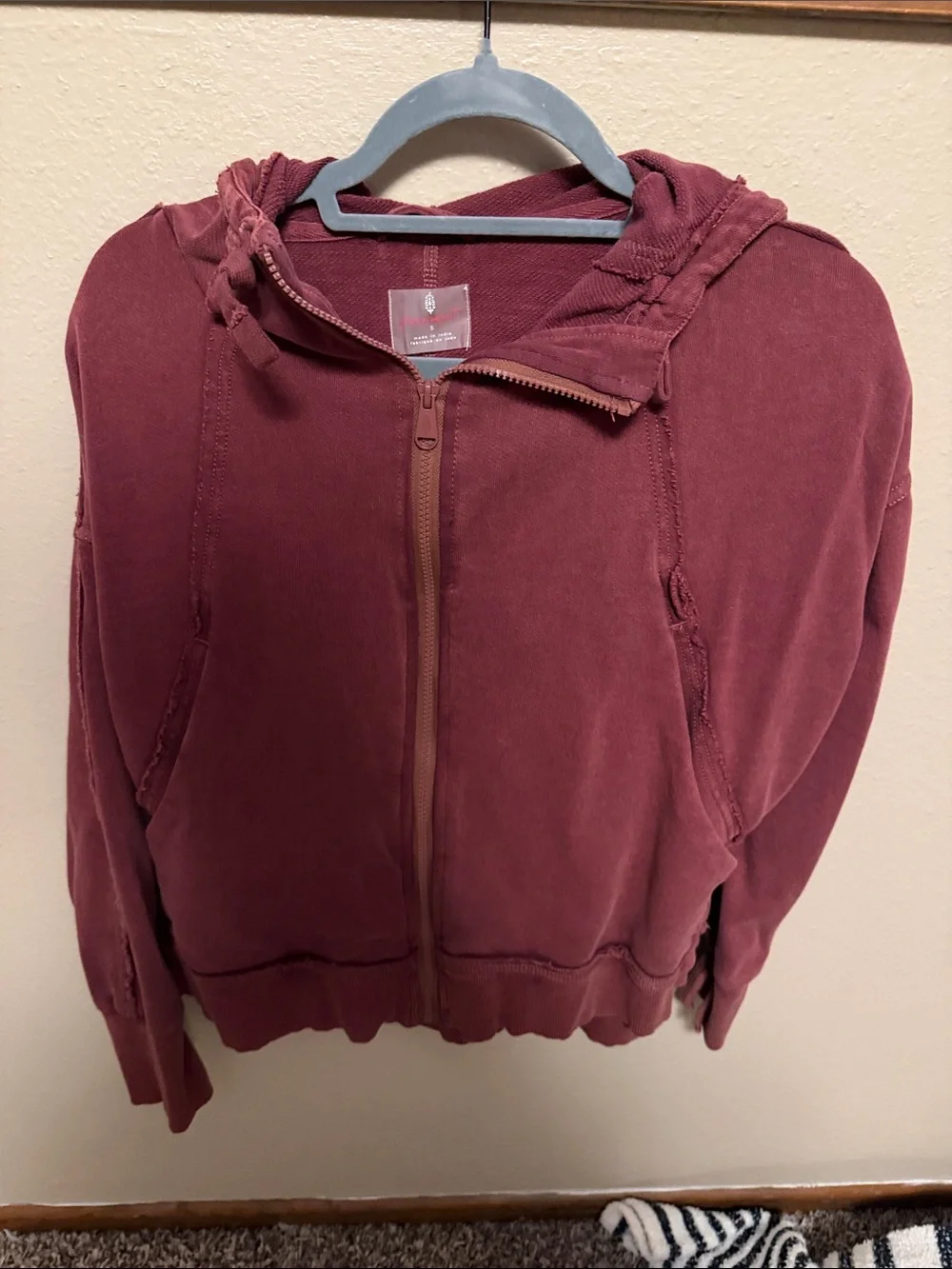 FP Movement by Free People Faded Burgundy Zip Hoodie - Picture 1 of 4